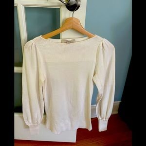 Loft puff sleeve ivory sweater